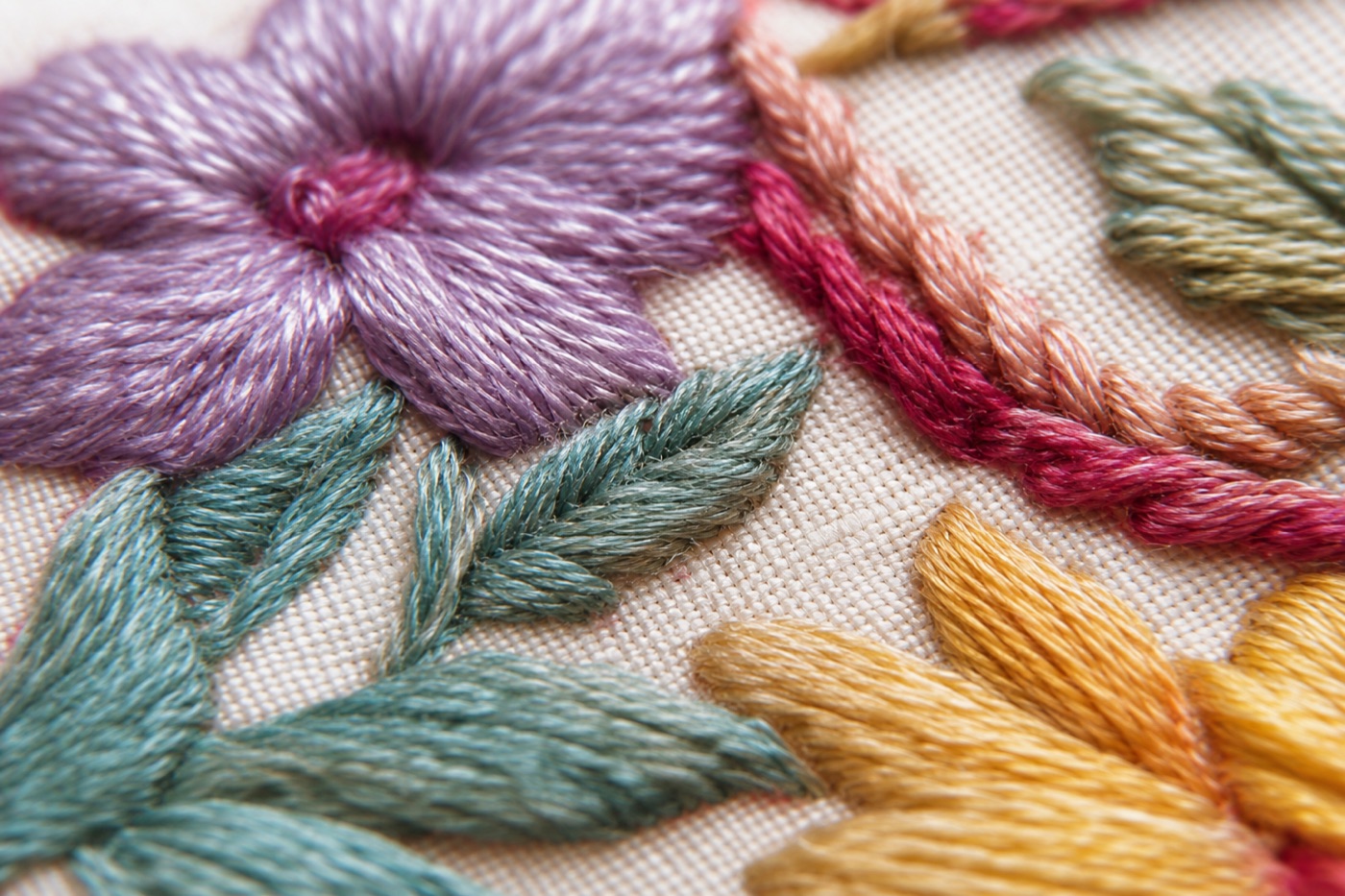 Silk thread, split and laid.